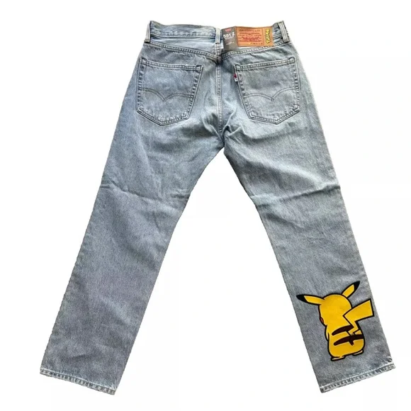 Levi's x Pokemon 551 Z Men's AUTHENTIC STRAIGHT Jeans Pikachu
